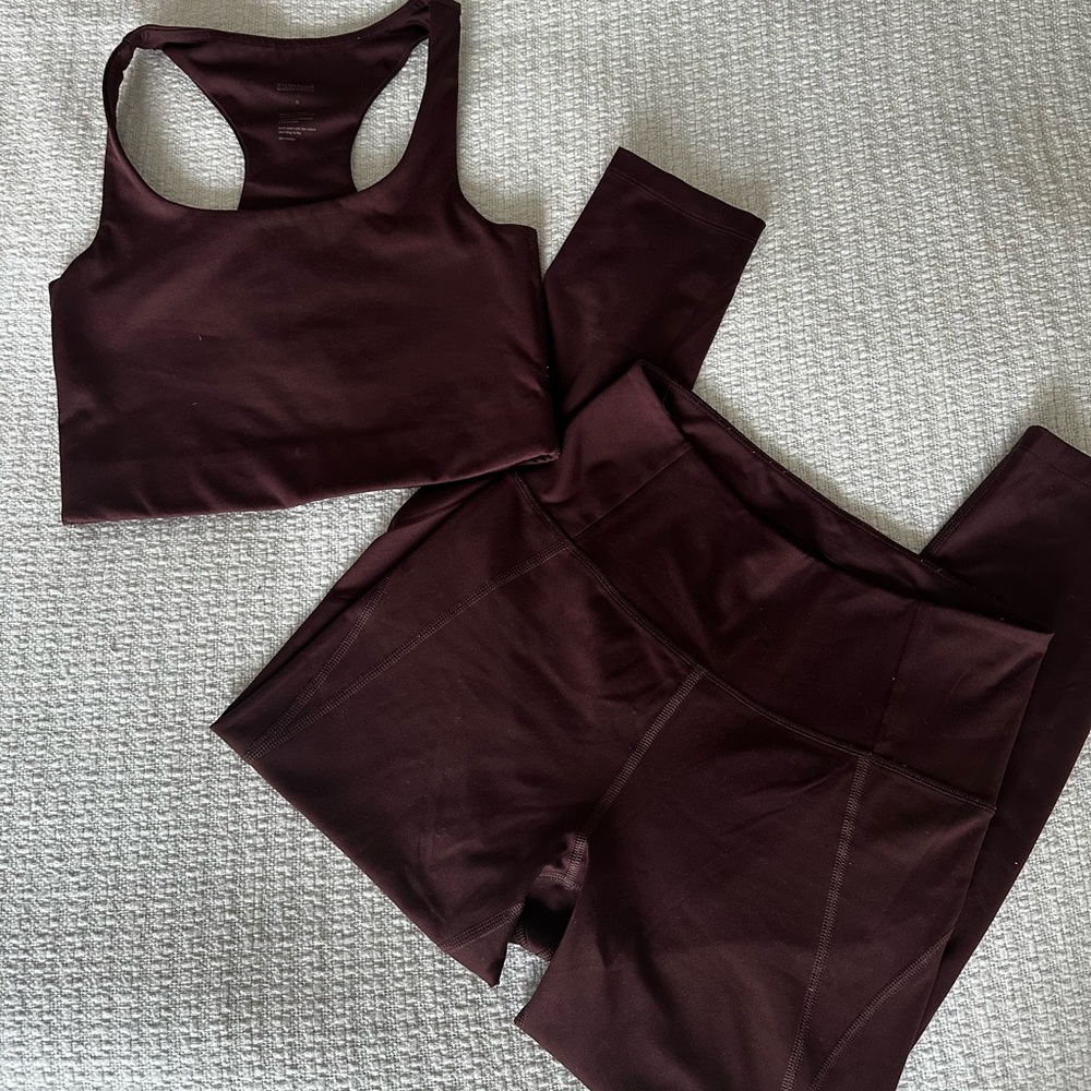 Girlfriend Collective Legging Crop Top Bra Set S